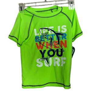 Quad Seven Boy's 4 Swim Shirt‎ Rash Guard Green Swimwear Vacation Swimming